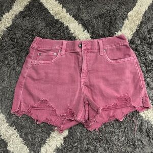 Aerie- Ripped Pink Jean Shorts